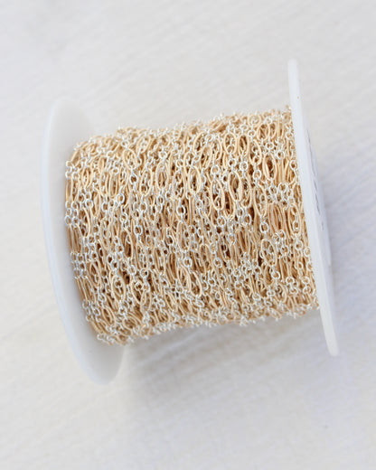 3.3mm Patterned Long and Short Mixed Metal Chain, M218