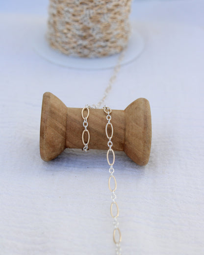 3.3mm Patterned Long and Short Mixed Metal Chain, M218