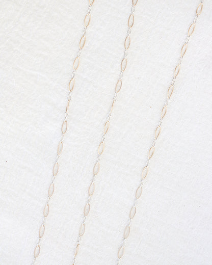 3.3mm Patterned Long and Short Mixed Metal Chain, M218