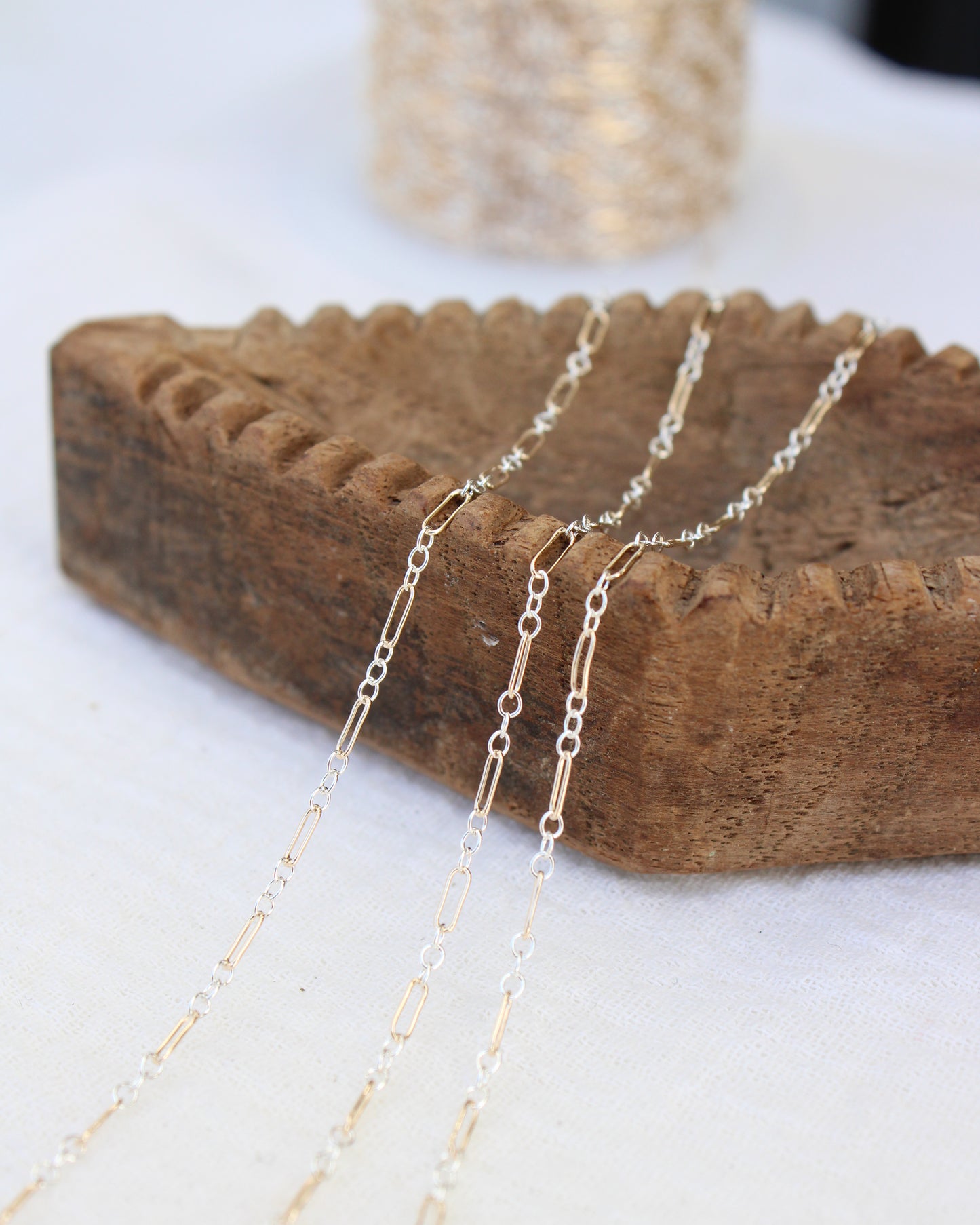 1.5mm Long and Short Mixed Metal Chain 1+3, M216