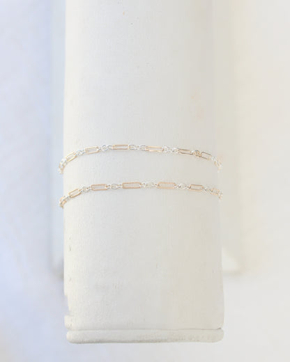 1.5mm Long and Short Mixed Metal Chain 1+3, M216