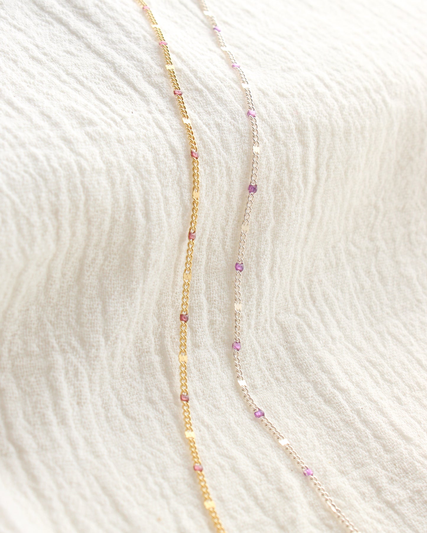 1.2mm Dapped Curb Chain with Purple Enamel Dots, S209, G209