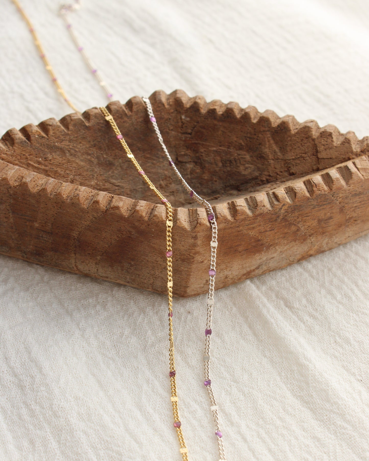 1.2mm Dapped Curb Chain with Purple Enamel Dots, S209, G209