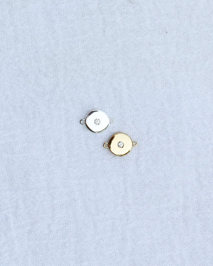 Invisible Set CZ Disc Connector Charm, CN174