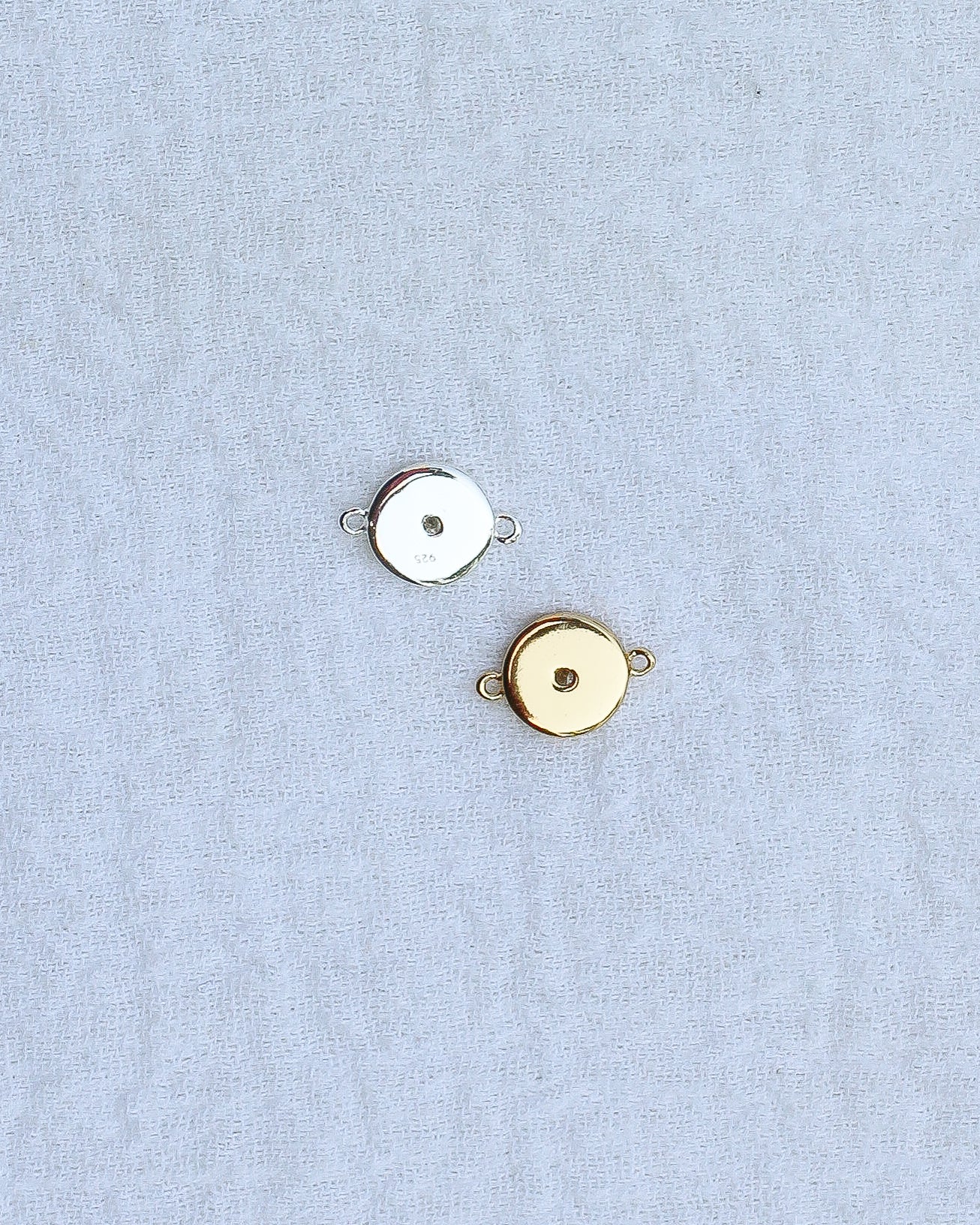 Invisible Set CZ Disc Connector Charm, CN174