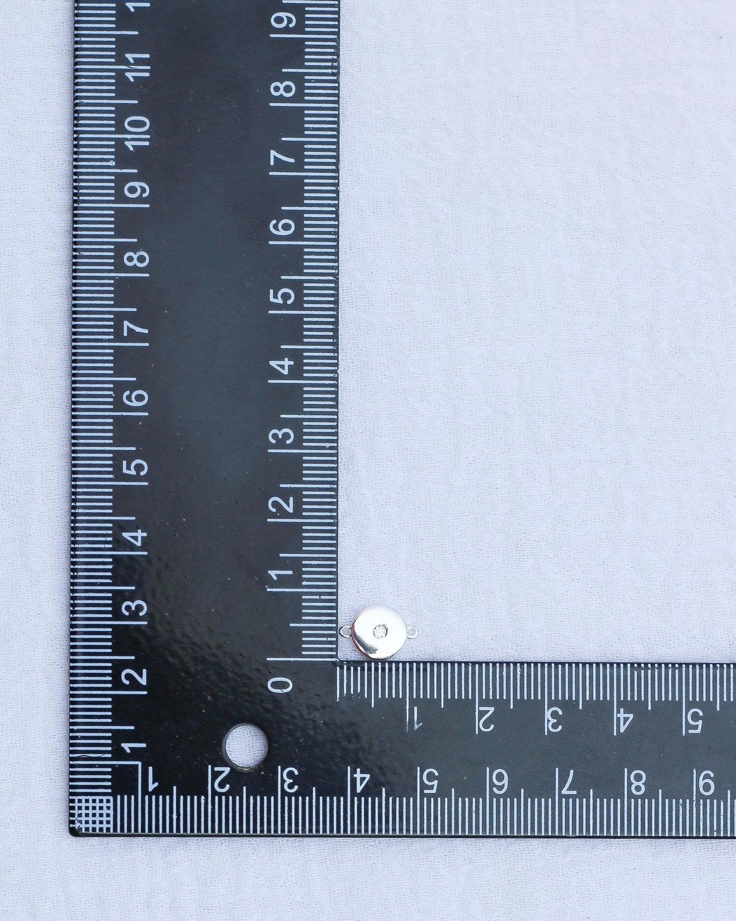 Invisible Set CZ Disc Connector Charm, CN174