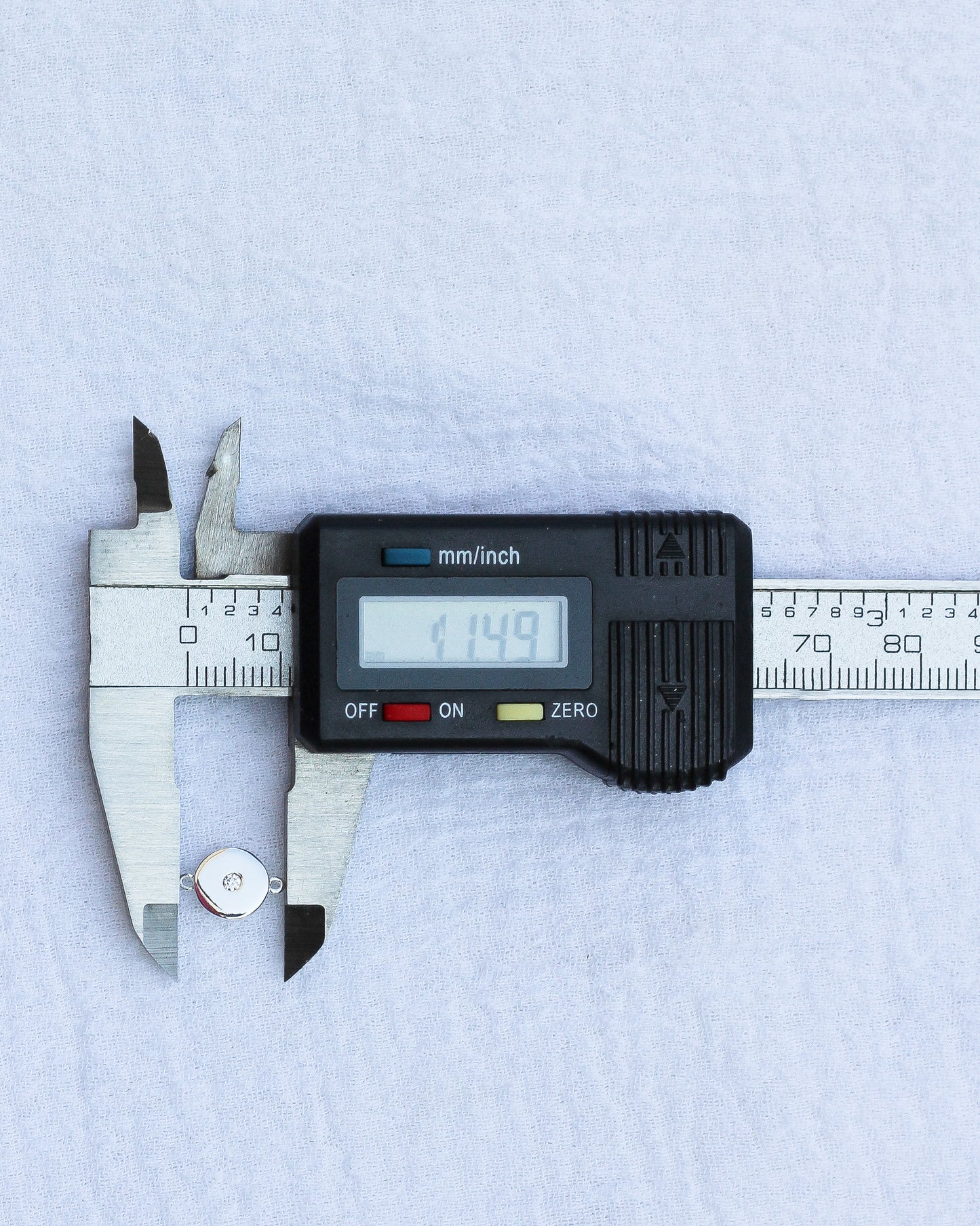 Invisible Set CZ Disc Connector Charm, CN174