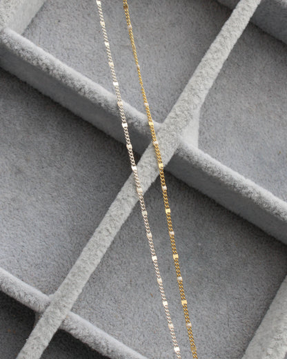 1.2mm Dapped Curb Chain with Cream Enamel Dots, S213, G213