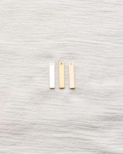 1" Blank Rectangle Charm, B92