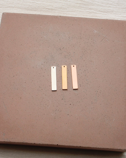 1" Blank Rectangle Charm, B92