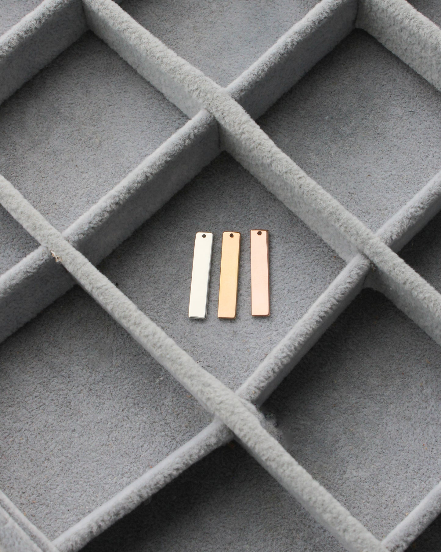 1" Blank Rectangle Charm, B92