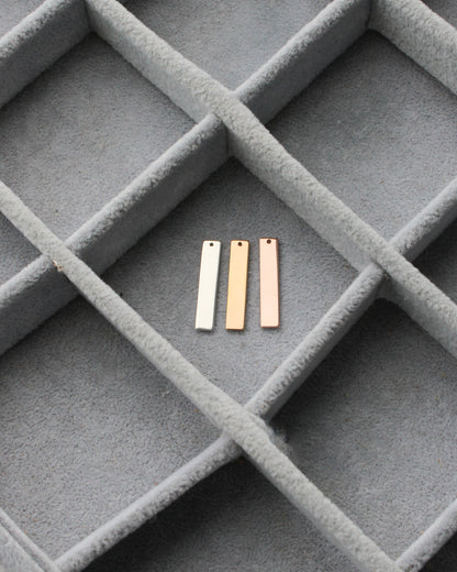 1" Blank Rectangle Charm, B92