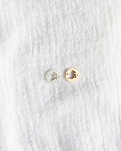 Lemon Round Connector Charm, CN391
