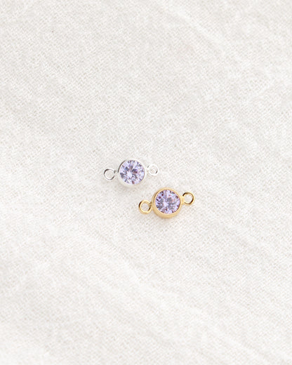 4mm Purple Stone CZ Connector, CN466