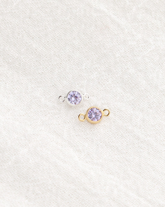 4mm Light Purple Stone CZ Connector (June Alternative), CN466