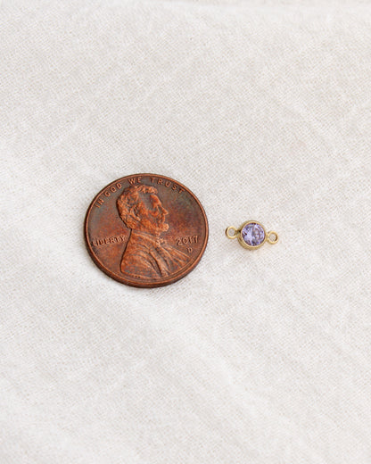 4mm Purple Stone CZ Connector, CN466
