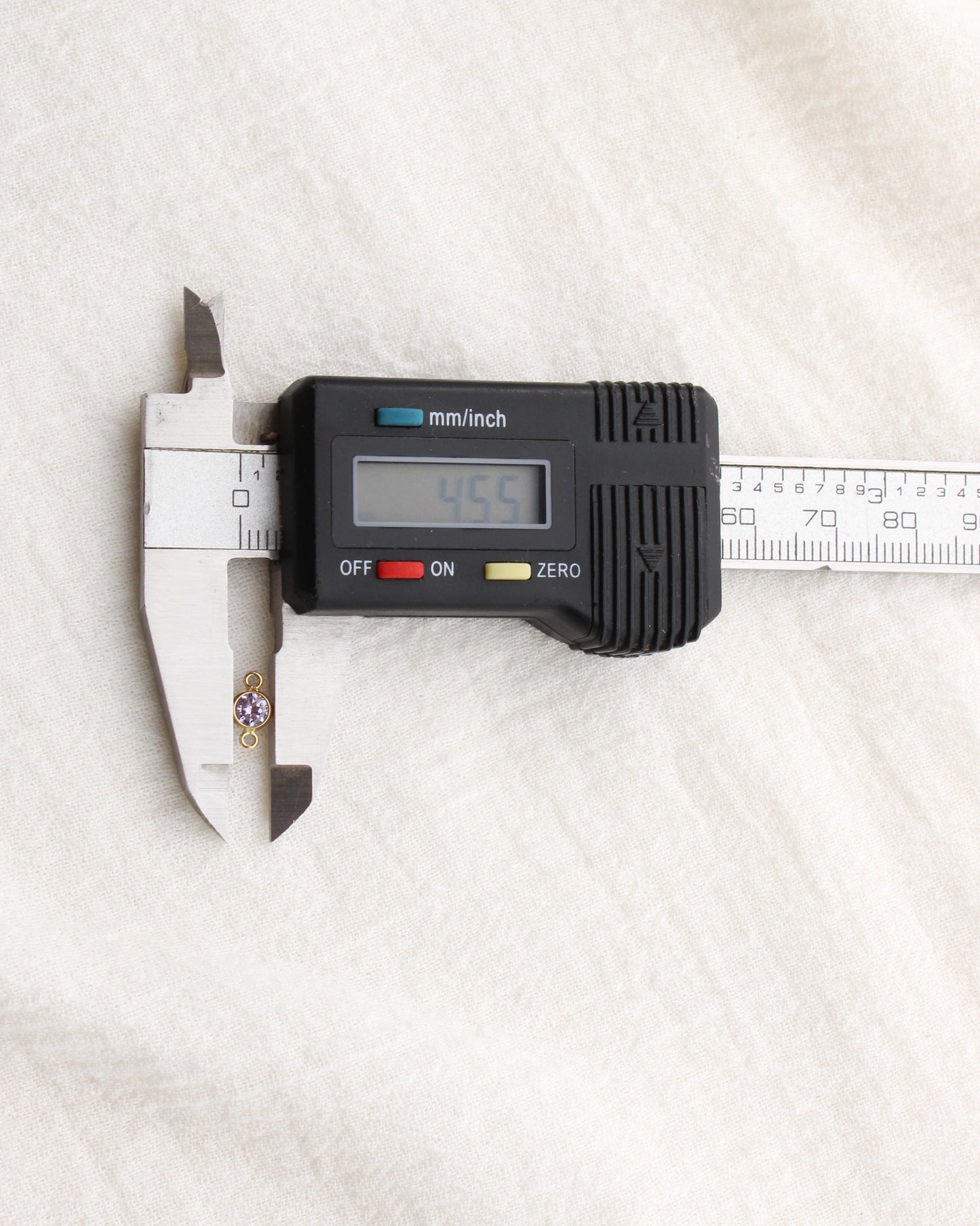 4mm Purple Stone CZ Connector, CN466