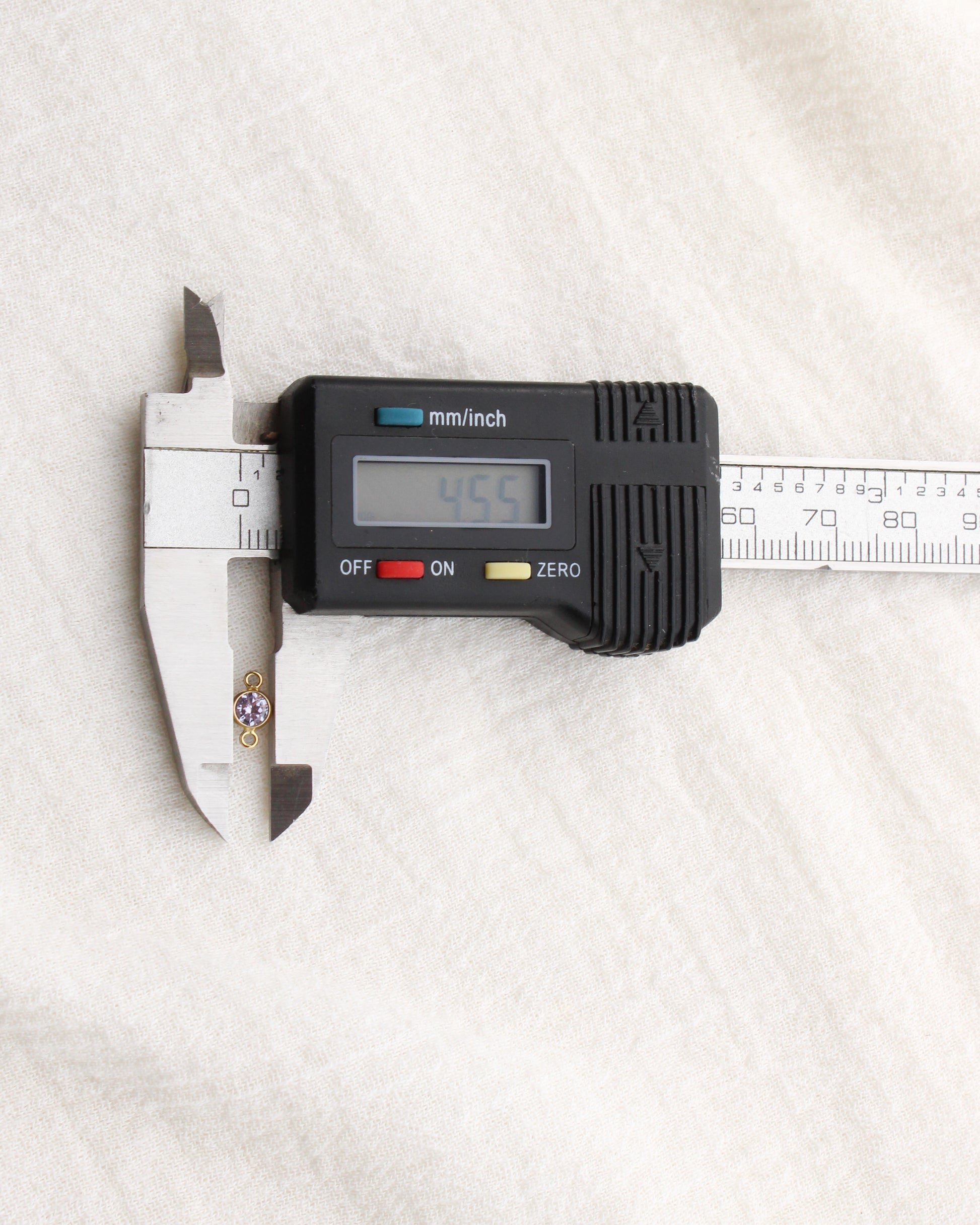 4mm Purple Stone CZ Connector, CN466
