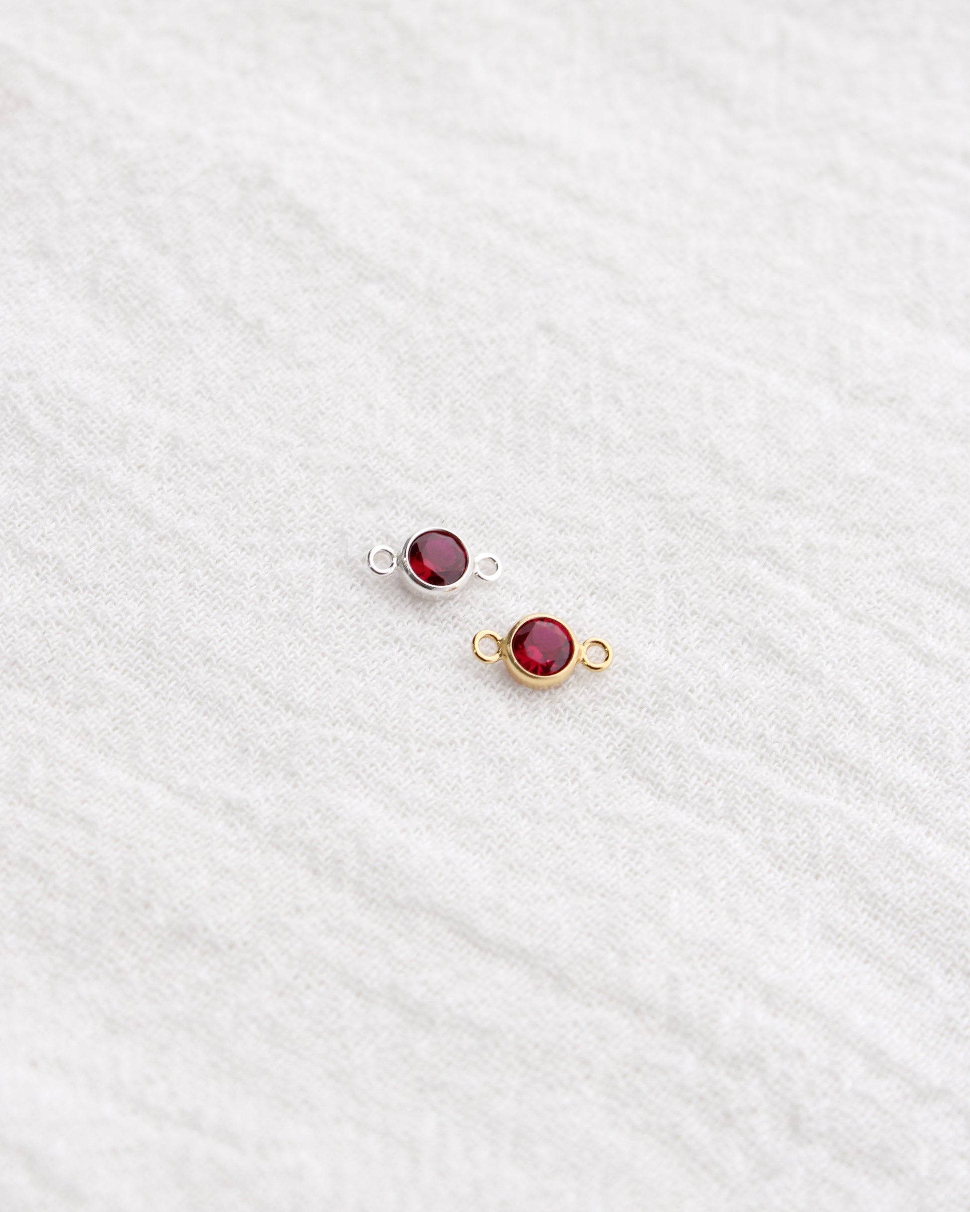 4mm Ruby Stone CZ Connector, CN467