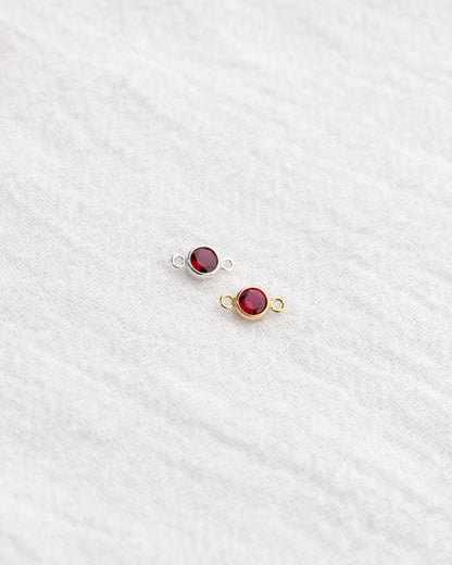 4mm Ruby Stone CZ Connector, CN467