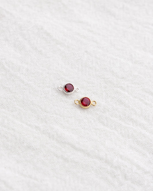 4mm Red Stone CZ Connector(July alternative), CN467
