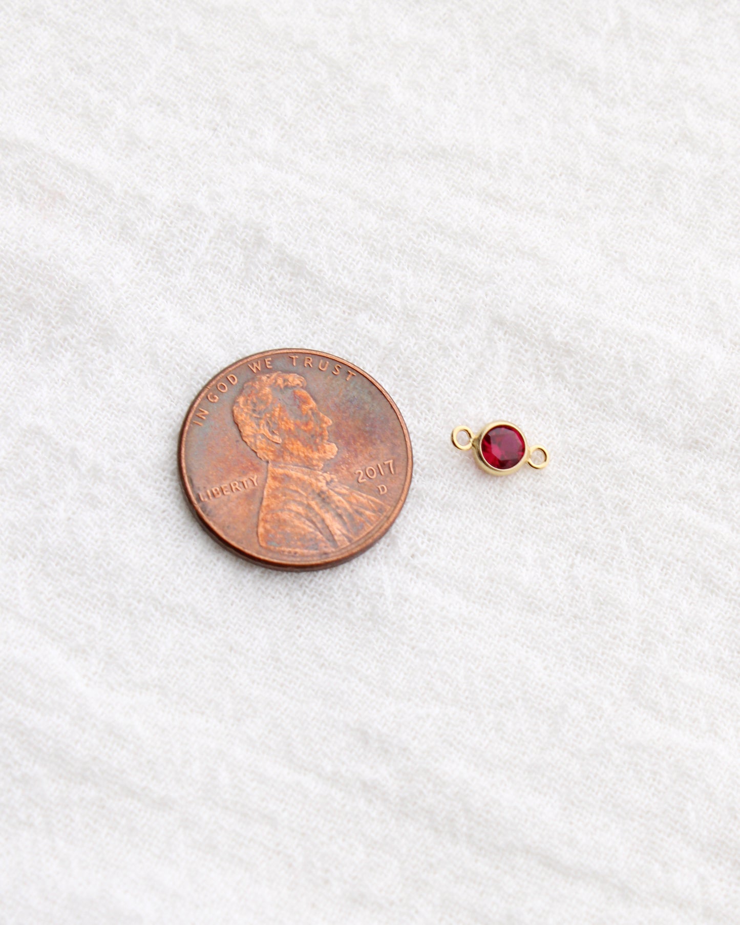 4mm Ruby Stone CZ Connector, CN467