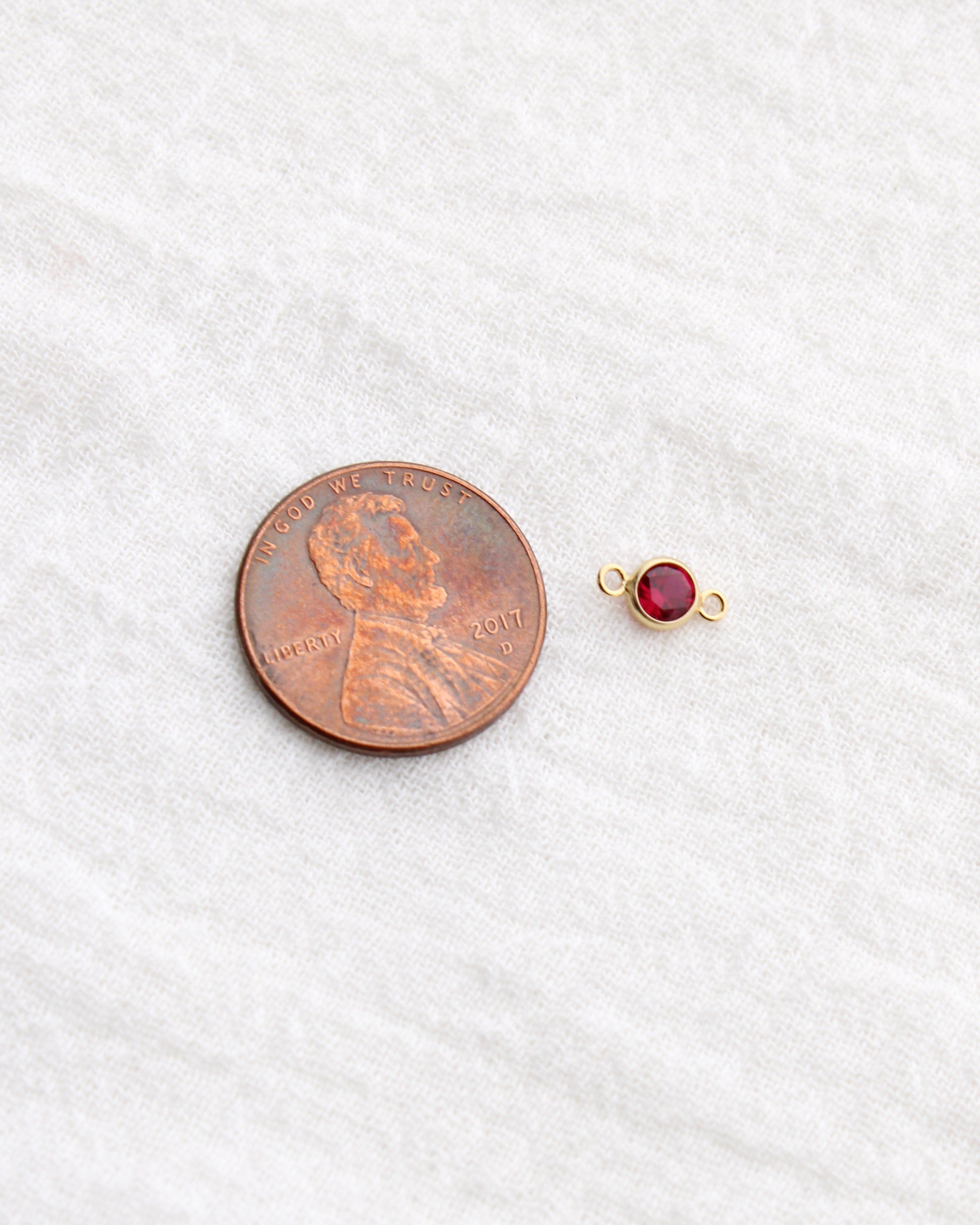 4mm Ruby Stone CZ Connector, CN467
