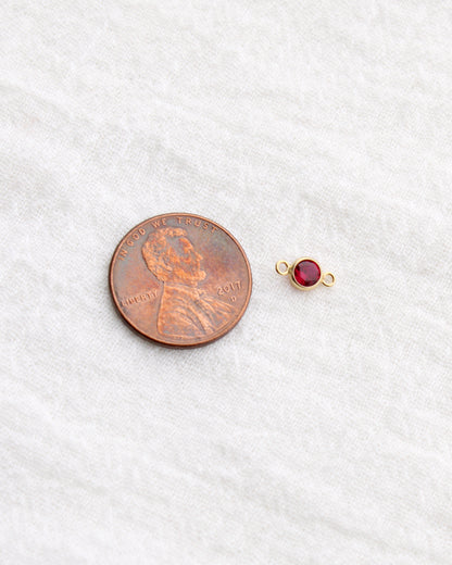 4mm Ruby Stone CZ Connector, CN467