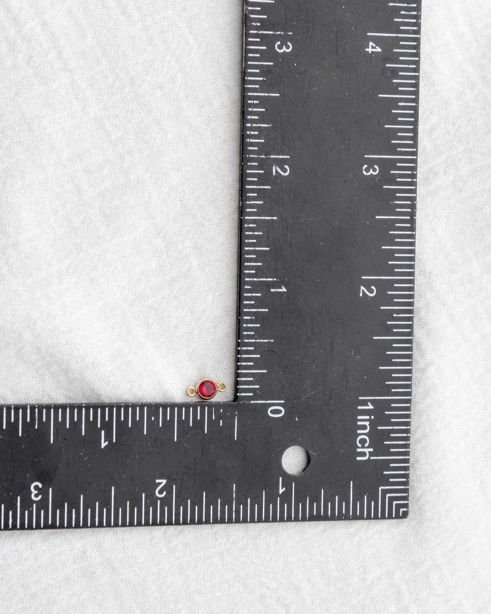 4mm Ruby Stone CZ Connector, CN467