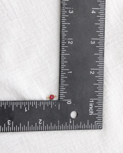 4mm Ruby Stone CZ Connector, CN467