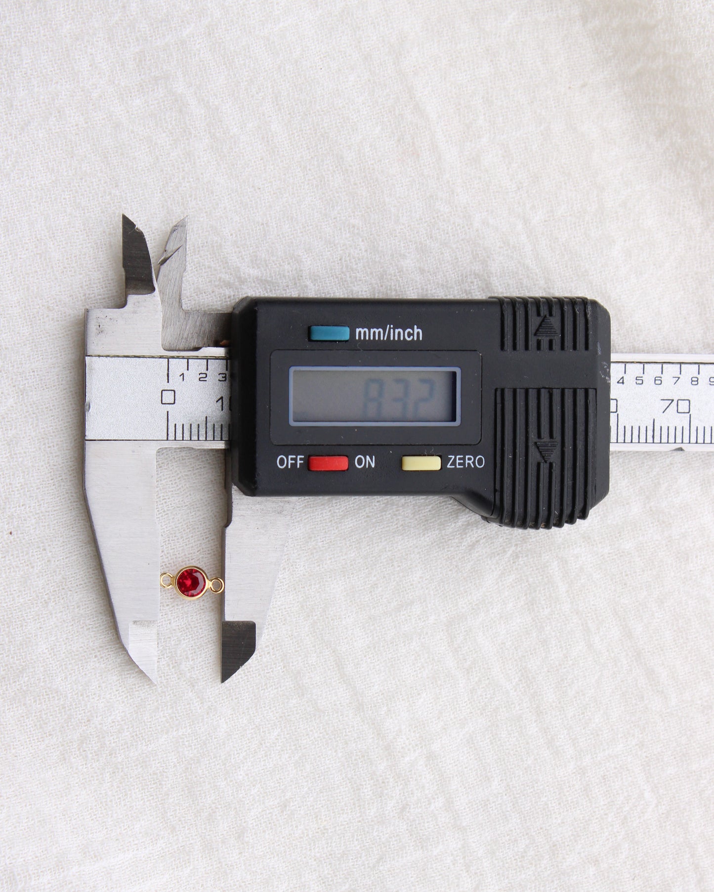 4mm Ruby Stone CZ Connector, CN467