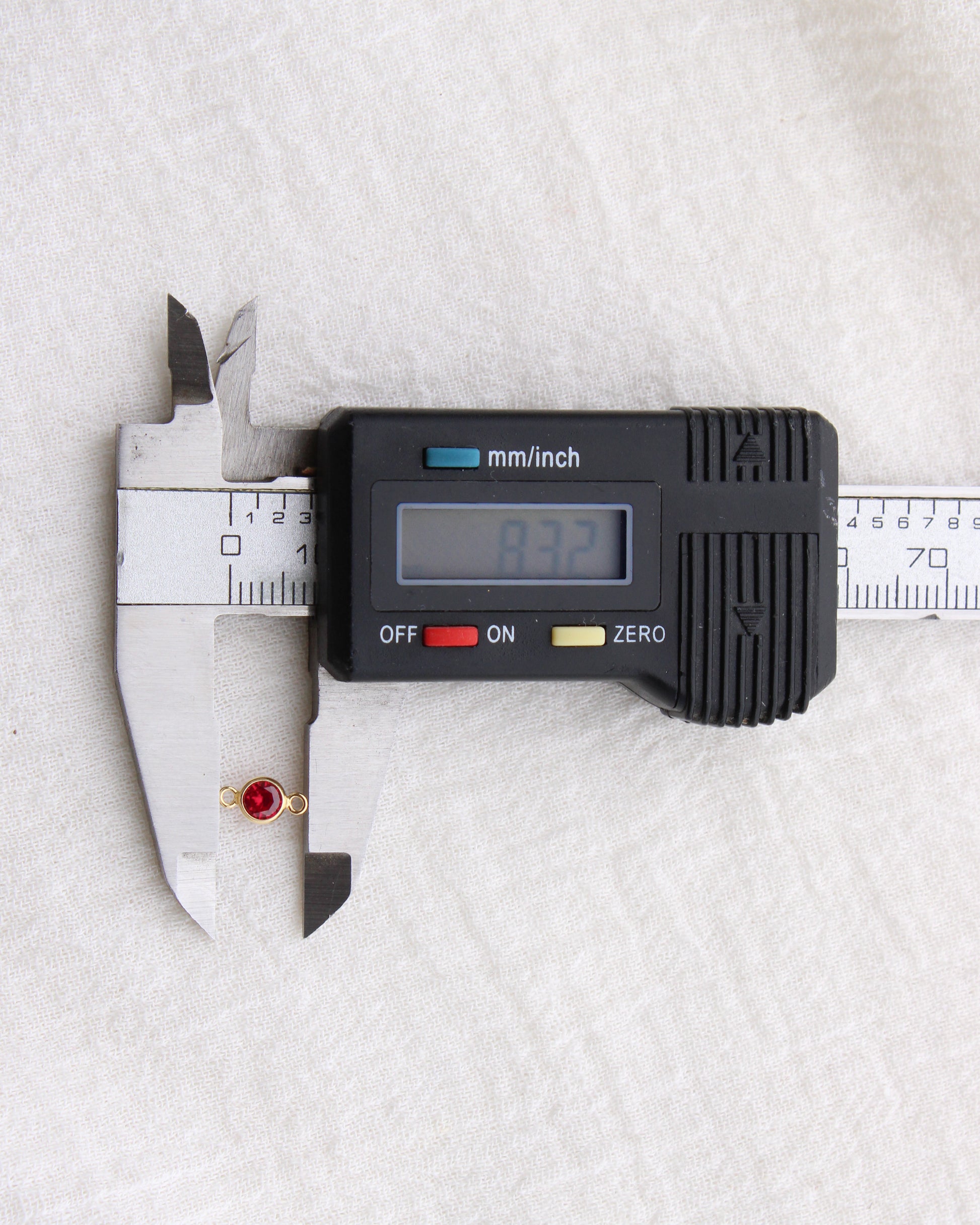 4mm Ruby Stone CZ Connector, CN467