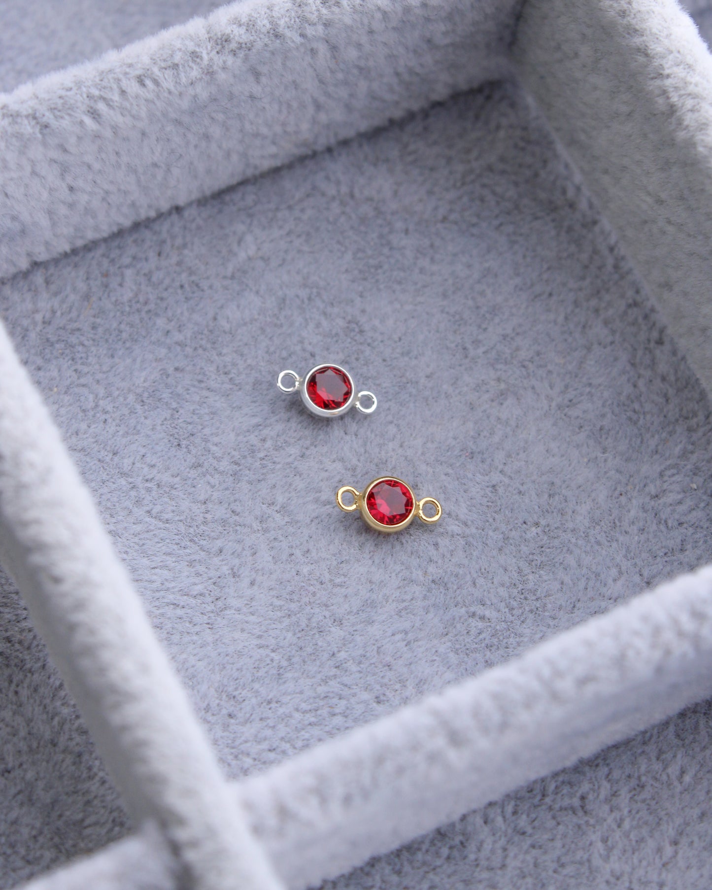4mm Ruby Stone CZ Connector, CN467