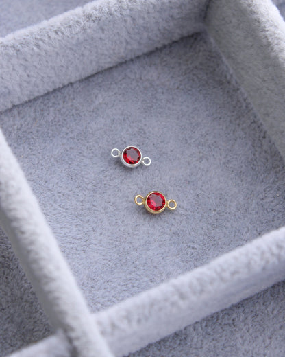 4mm Ruby Stone CZ Connector, CN467