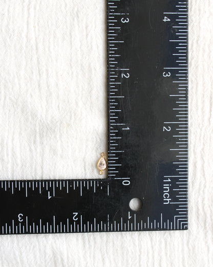 Teardrop Birthstone Bezel Connector, CN399