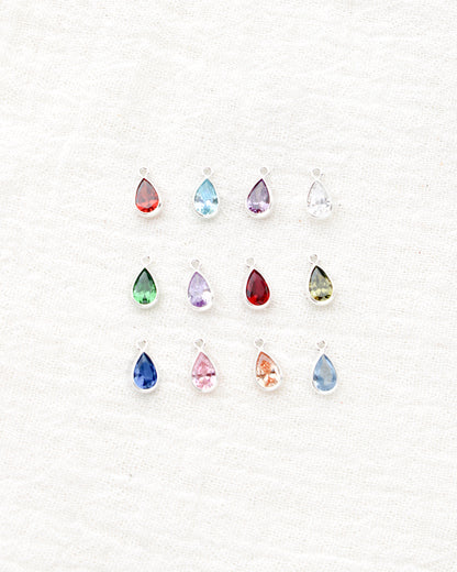 Teardrop Shaped Birthstone Charm, CH285