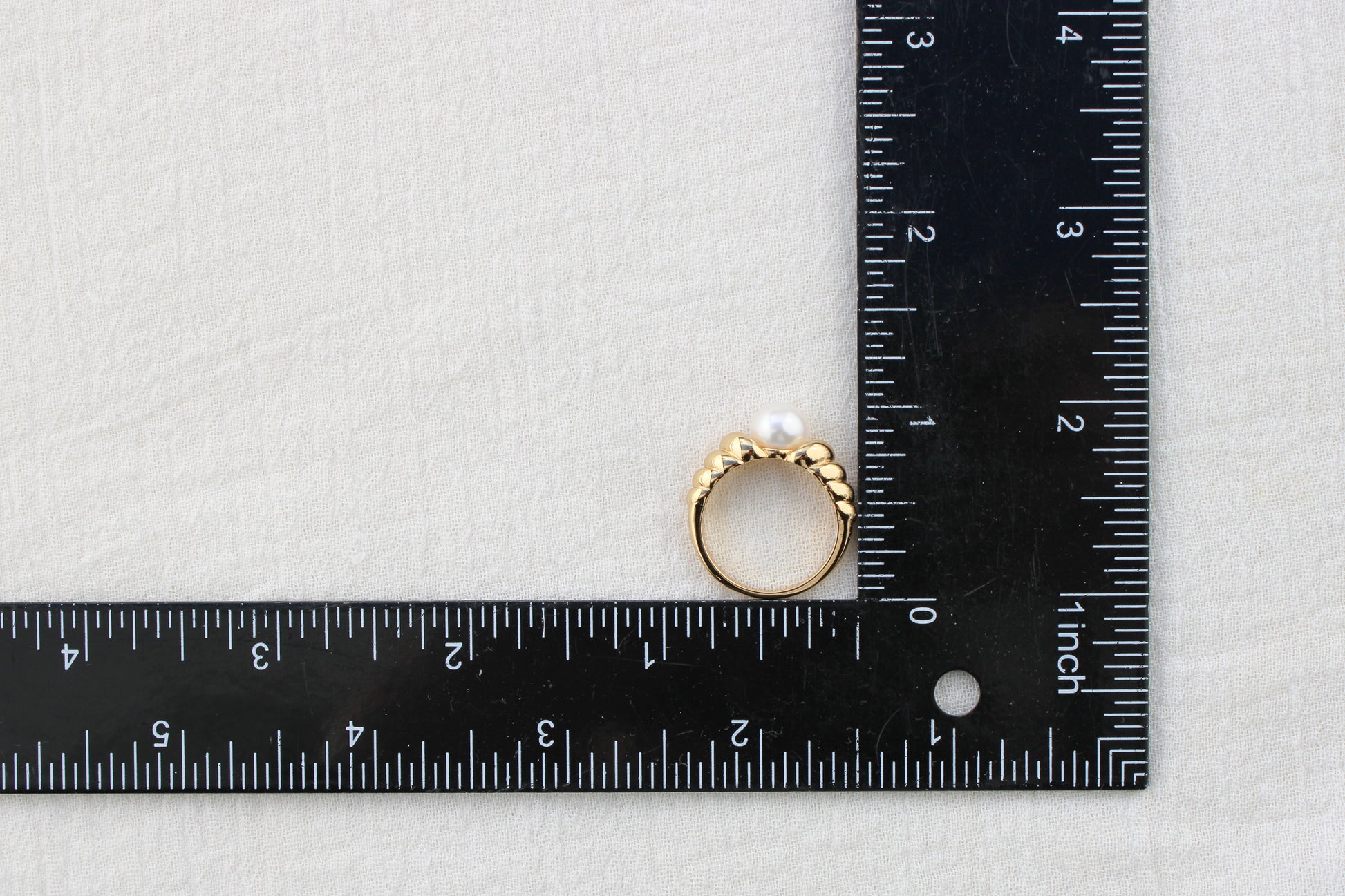 Croissant Dome Band with Pearl Ring, R45