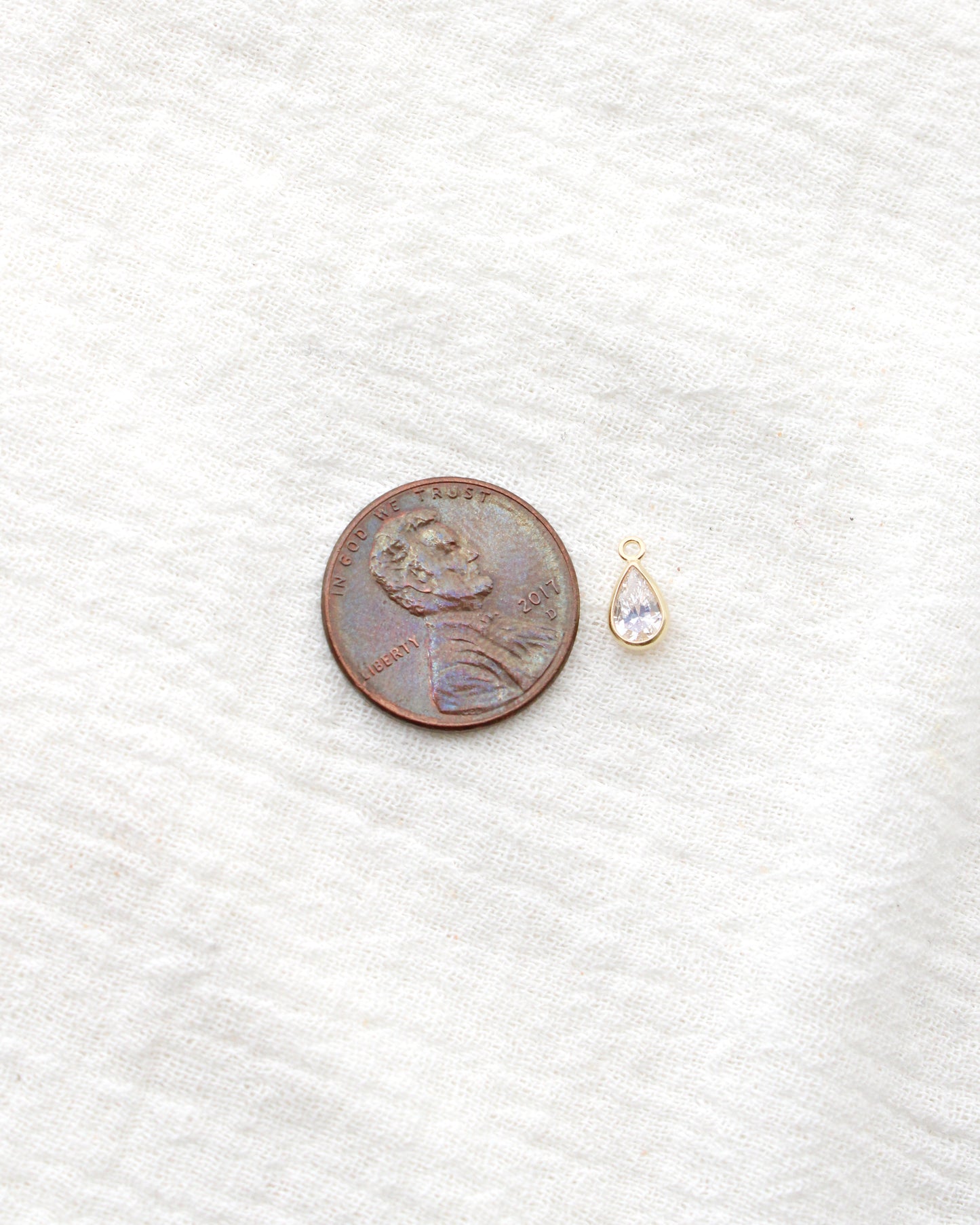 Teardrop Shaped Birthstone Charm, CH285