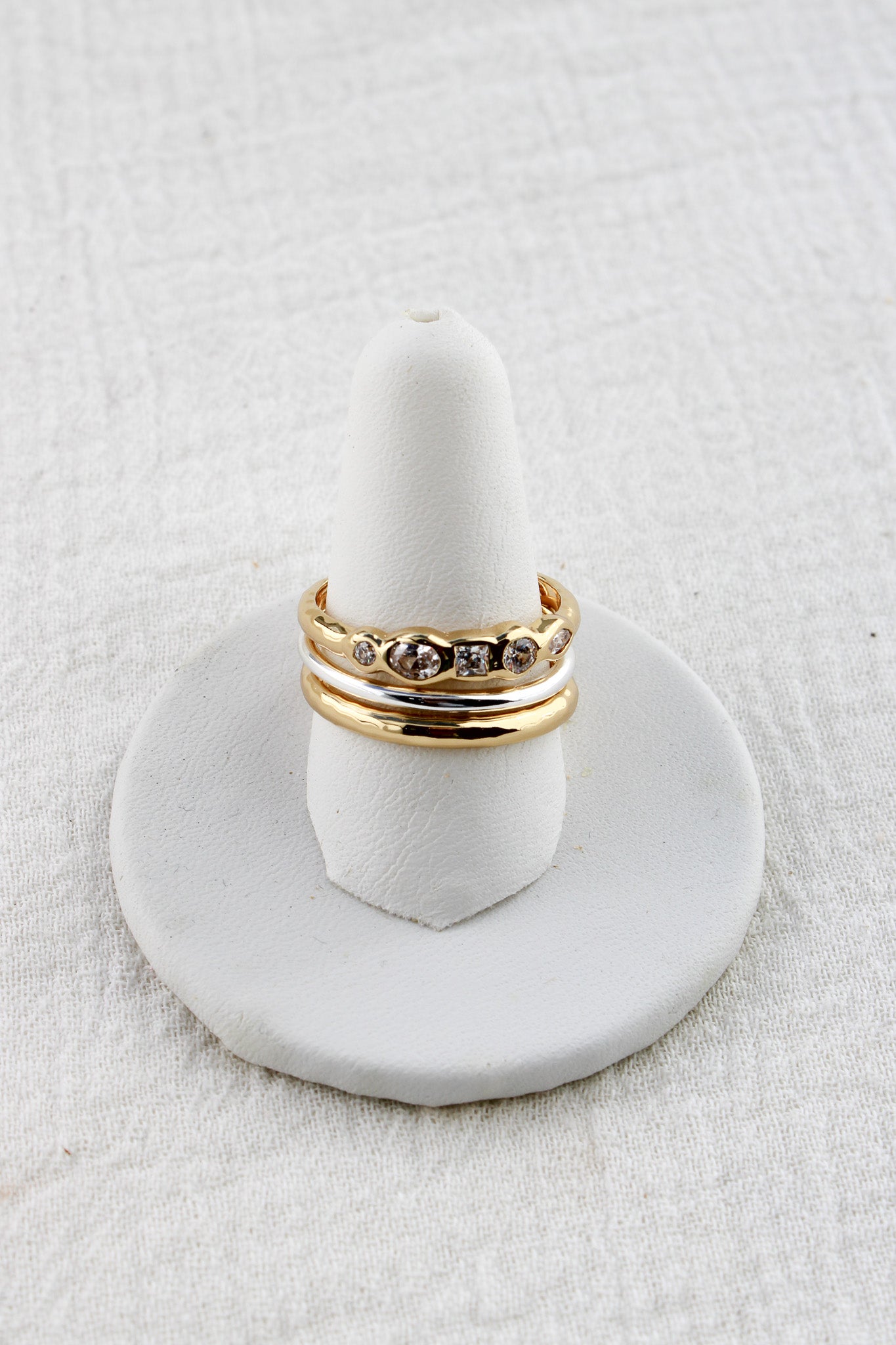 Mixed Metal Cubic Zirconia Stacking Ring, R55