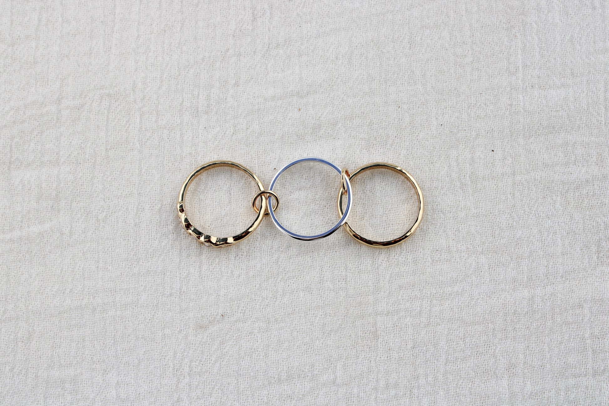 Mixed Metal Cubic Zirconia Stacking Ring, R55