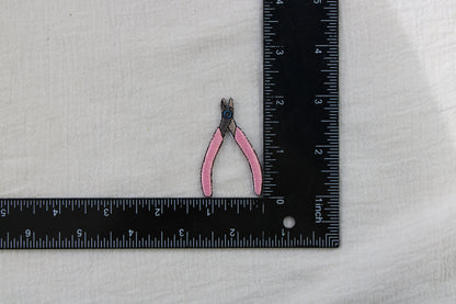 Pink Pliers Iron-On Patch