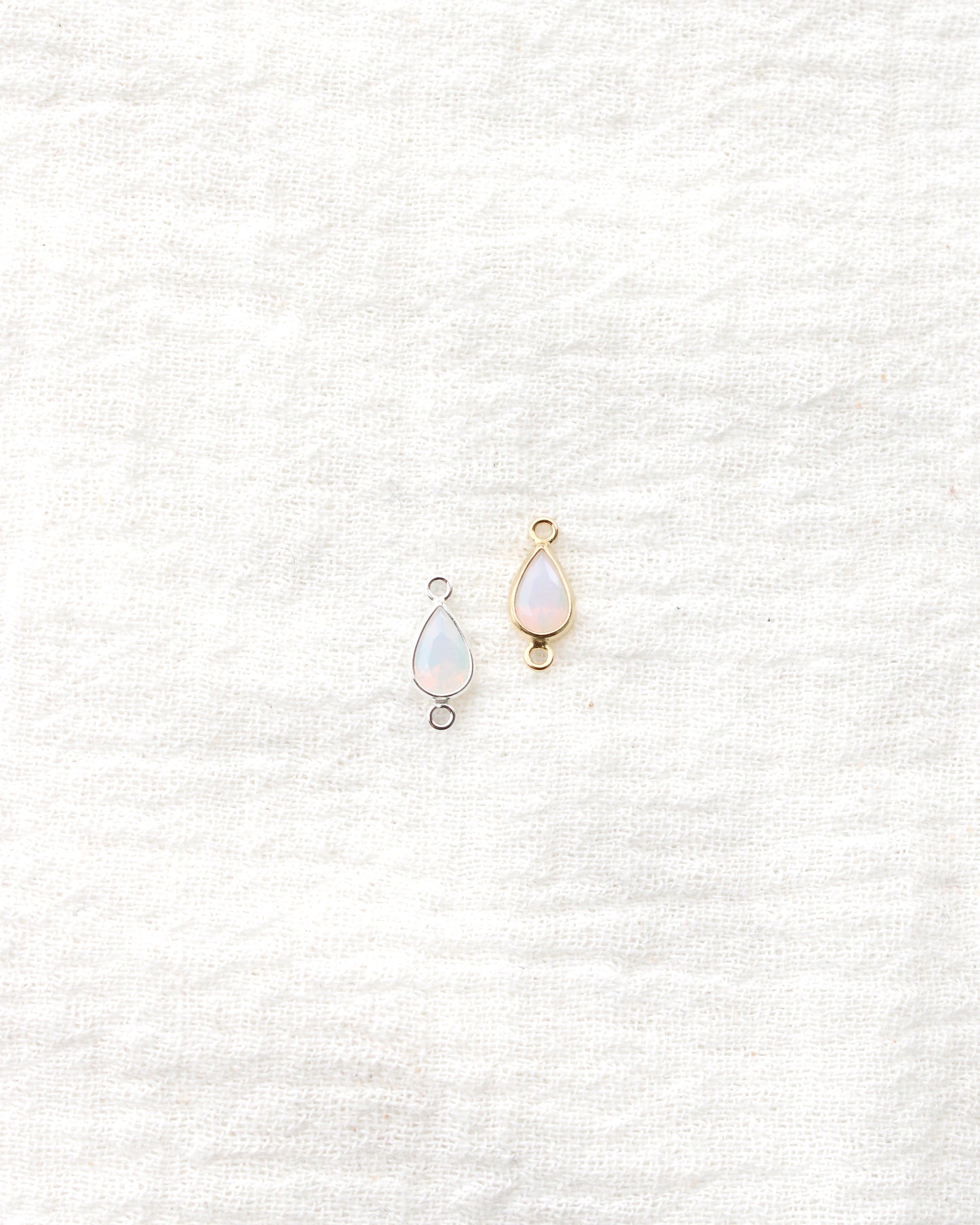 Teardrop White Opal Connector, CN400