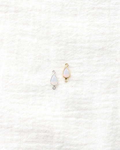 Teardrop White Opal Connector, CN400