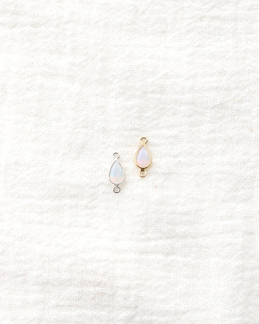 Teardrop White Opal Connector, CN400