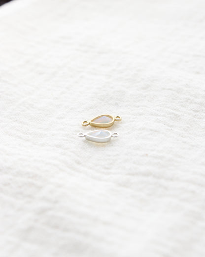 Teardrop White Opal Connector, CN400