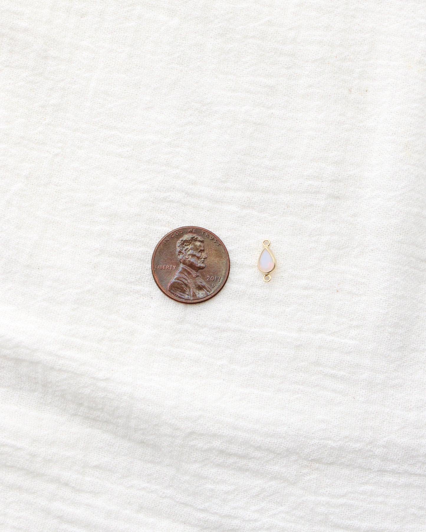 Teardrop White Opal Connector, CN400