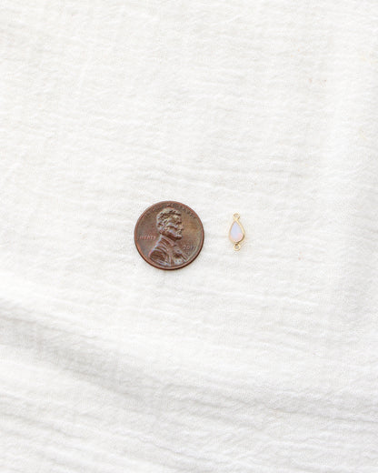 Teardrop White Opal Connector, CN400