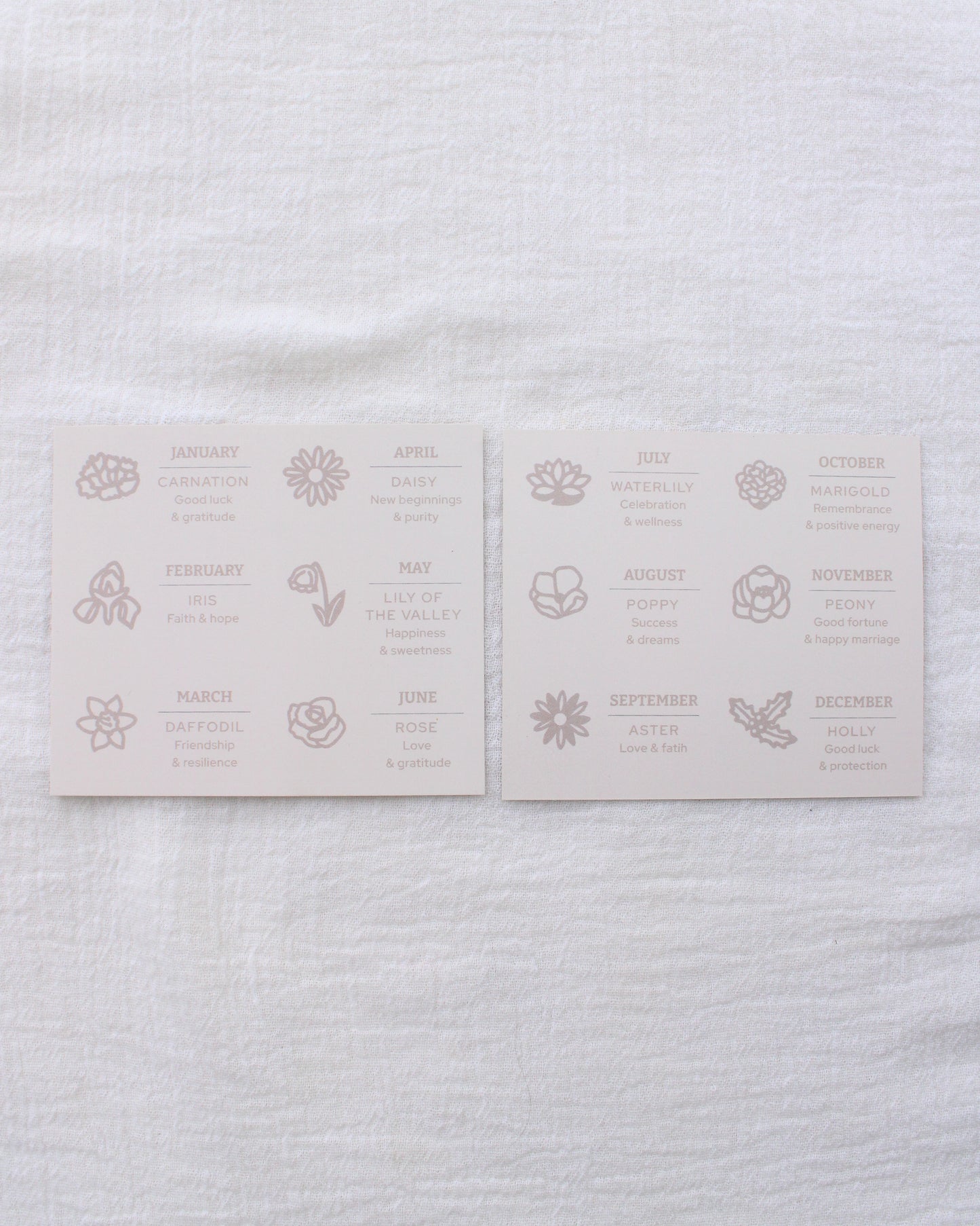 Birth flower Cards for CN403-CN414, MC04