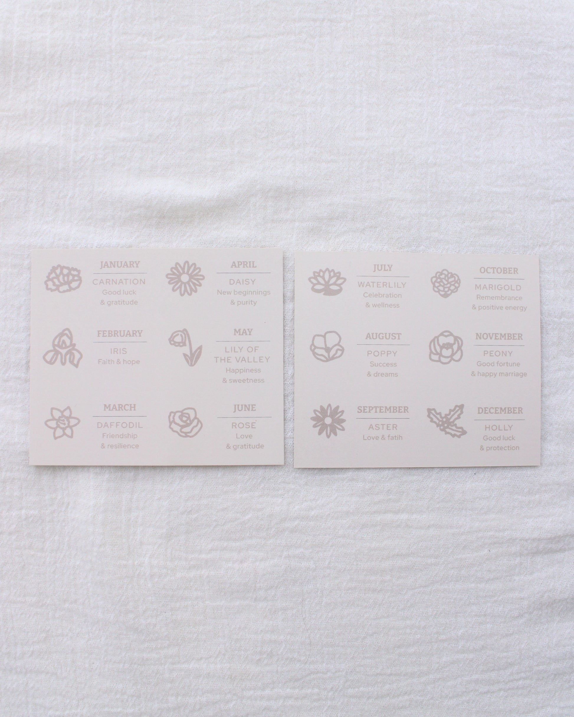 Birth flower Cards for CN403-CN414, MC04