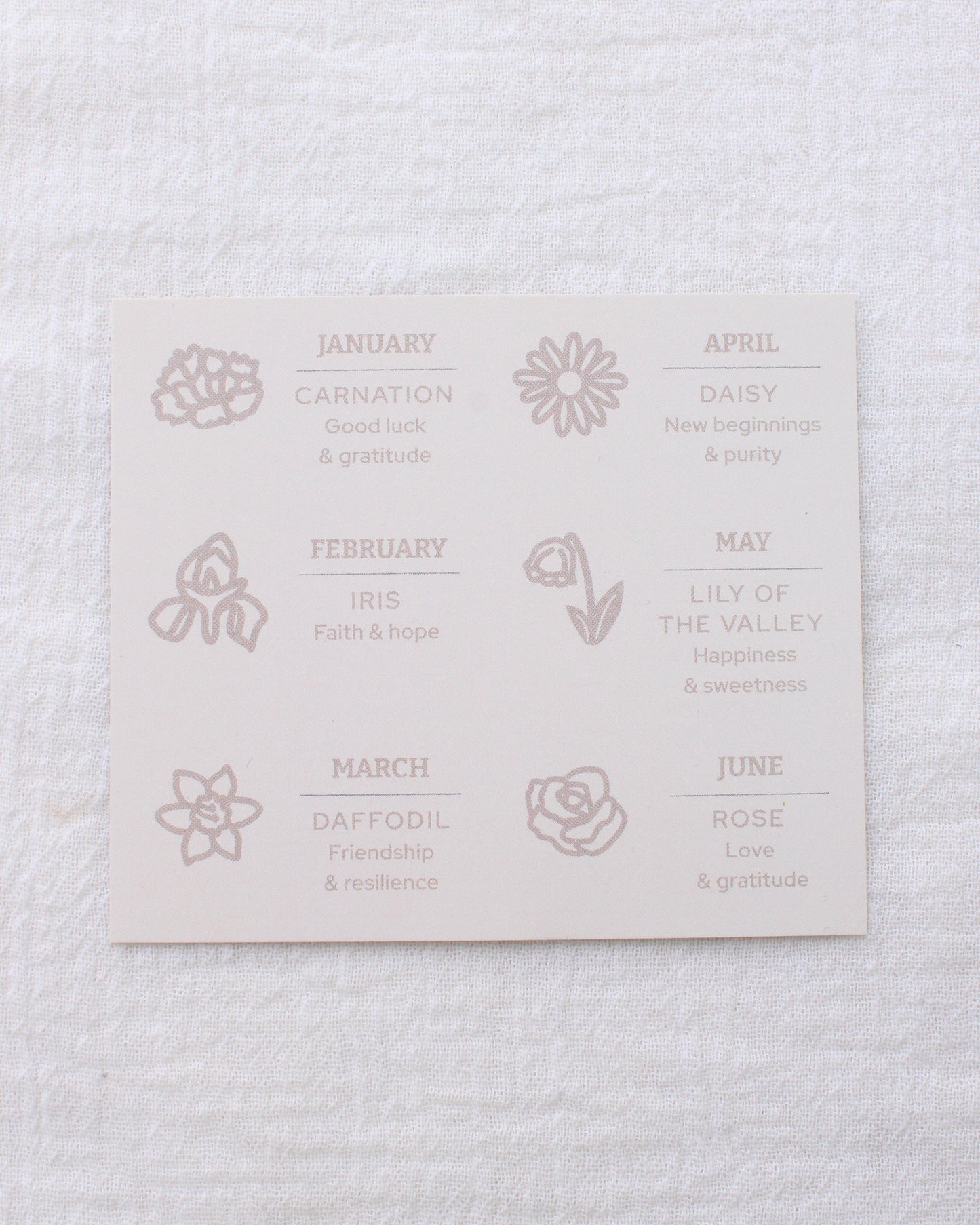 Birth flower Cards for CN403-CN414, MC04